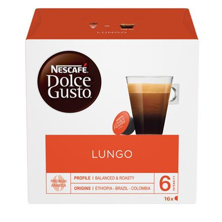 Kávékapszula, 16 db,  NESCAFÉ DOLCE GUSTO Caffé Lungo (KHK370)