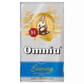   Kávé, pörkölt, őrölt, vákuumos csomagolásban, 250 g, DOUWE EGBERTS Omnia Evening, Koffeinmentes (KHK373)