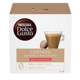   Kávékapszula, 16 db,  NESCAFÉ DOLCE GUSTO Cortado, koffeinmentes (KHK397)