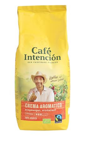 Kávé, pörkölt, BIO szemes, 1000 g, CAFÉ INTENCIÓN Crema Aromatico (KHK512)