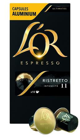 Kávékapszula, Nespresso® kompatibilis, 10 db, JACOBS DOUWE EGBERTS L'OR Ristretto (KHK592)