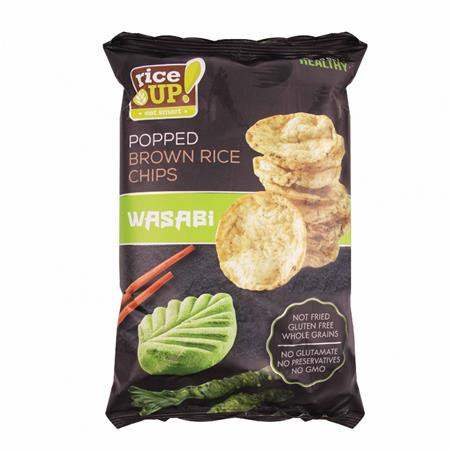 Barnarizs chips, 60 g, RICE UP, wasabi (KHK617)