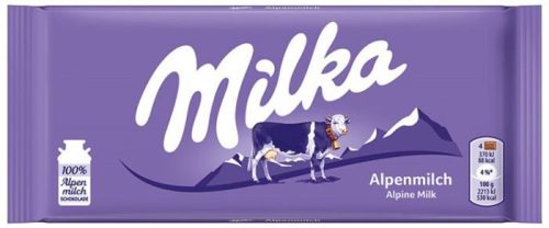 Táblás csokoládé, 100 g, MILKA, alpesi tej (KHK704)