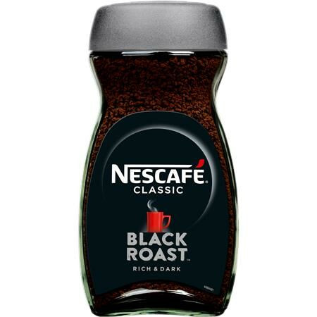 Instant kávé, 200 g, üveges, NESCAFÉ Black Roast (KHK714)