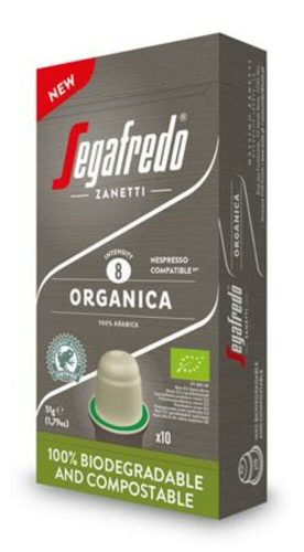 Kávékapszula, 10 db, SEGAFREDO Organica  - Nespresso® kompatibilis biológiailag lebomló kapszula (KHK729)