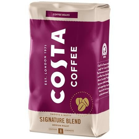 Kávé, közepes pörkölésű, szemes, 1000 g, COSTA Signature Blend (KHK755)