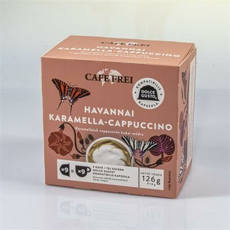 Kávékapszula, Dolce Gusto kompatibilis, 9 db, CAFE FREI Havannai karamella-cappuccino (KHK847)
