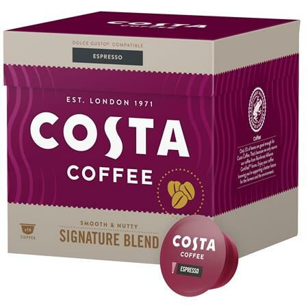 Kávékapszula, Dolce Gusto kompatibilis, 16 db, COSTA Espresso (KHK859)