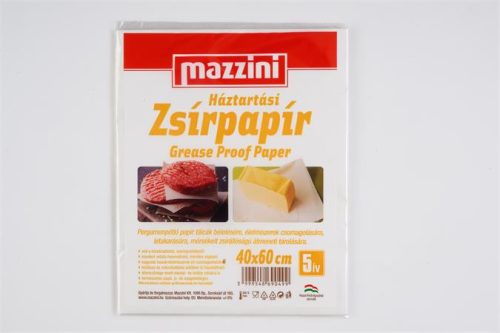 Háztartási zsírpapír, íves, 5 ív, 40x60 cm, MAZZINI (KHK896)