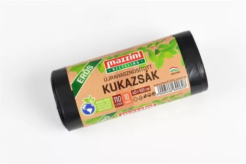 Szemeteszsák, erős, 110 l, 10 db, 60x100 cm, 30 µ, MAZZINI, fekete (KHK908)