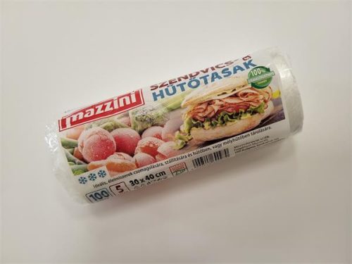 Hűtő- és uzsonnástasak, 100 db, 30x40 cm, 5 l, MAZZINI, átlátszó (KHK935)