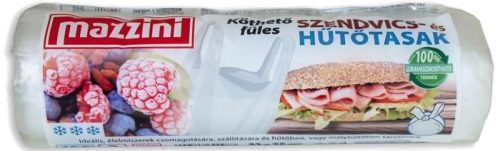 Hűtő- és uzsonnástasak, köthető füles, 3 l, MAZZINI, átlátszó (KHK936)