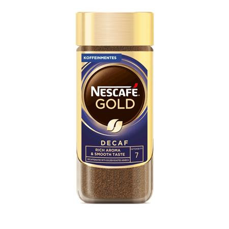 Instant kávé, koffeinmentes, 100 g, üveges, NESCAFÉ Gold (KHK945)
