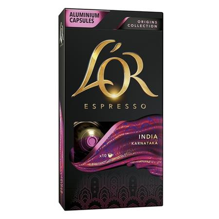 Kávékapszula, Nespresso® kompatibilis, 10 db, JACOBS DOUWE EGBERTS L'OR India (KHK976)