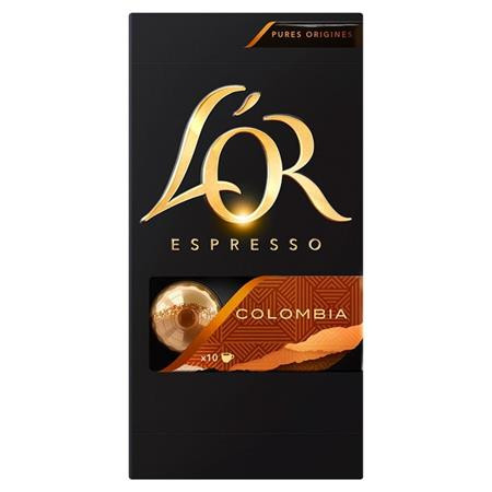 Kávékapszula, Nespresso® kompatibilis, 10 db, JACOBS DOUWE EGBERTS L'OR Colombia (KHK977)