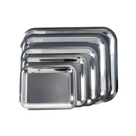 Tálca, szögletes, rozsdamentes acél, 45x35,5 cm (KHKE031)