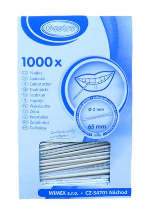 Fogvájó, fa, darabonként csomagolt, kb. 1000 szál (KHKE184)