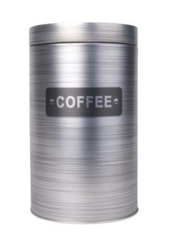 Kávétartó doboz, fémhenger, mintás, 11x18 cm (KHKE255)