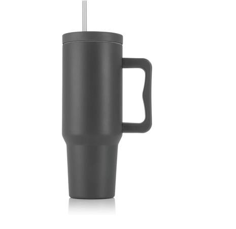 Termoszbögre, 1,2 l,  szívószállal, füllel, szürke (KHKE678)