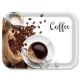 Tálca, szögletes, műanyag, kávé mintás, 33x24,5 cm (KHKE682)