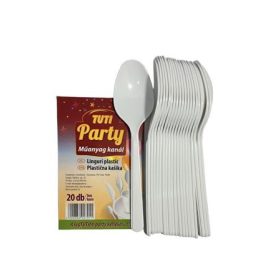 Műanyag kanál, 20 db, TUTI Party (KHMU142)