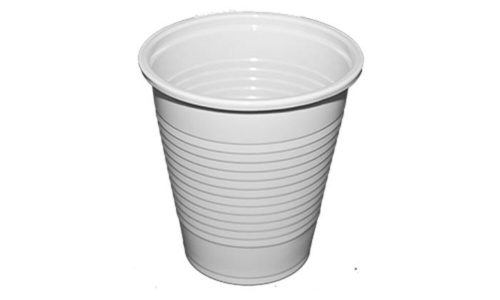 Műanyag pohár, 1,6 dl, 100 db, fehér (KHMU151)