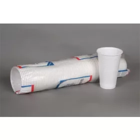 Műanyag pohár, 3 dl, 50 db, fehér (KHMU249)