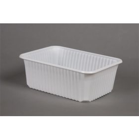   Ételtároló doboz, műanyag, szögletes, mikrózható, 1000 ml, 50 db, Varia, fehér (KHMU258)