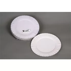   Papírtányér, kerek, desszertes, 19 cm, 50 db, fehér (KHMU262)
