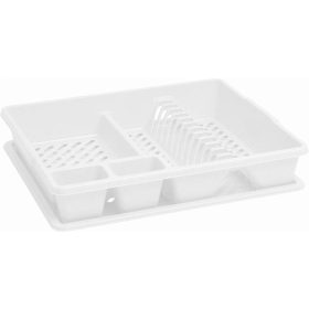   Edényszárító, tálcával, 45x38x8,8 cm, CURVER, fehér (KHMU279)