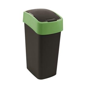   Billenős szemetes, 45 liter, CURVER Pacific flip bin, fekete/zöld (KHMU299)