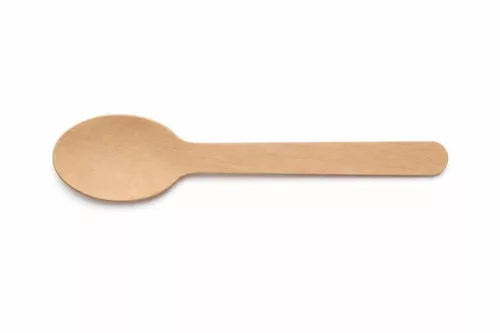 Evőkanál, fa, egyszer használatos, 16 cm, 100 db (KHMU309)