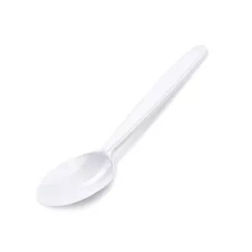   Evőkanál, műanyag, többször használatos, 18 cm, 50 db, fehér (KHMU313)