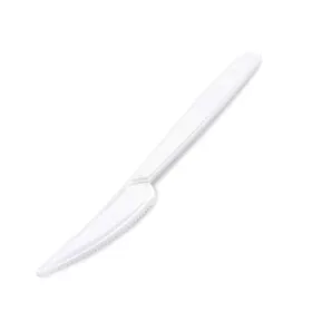   Kés, műanyag, többször használatos, 18 cm, 50 db, fehér (KHMU314)