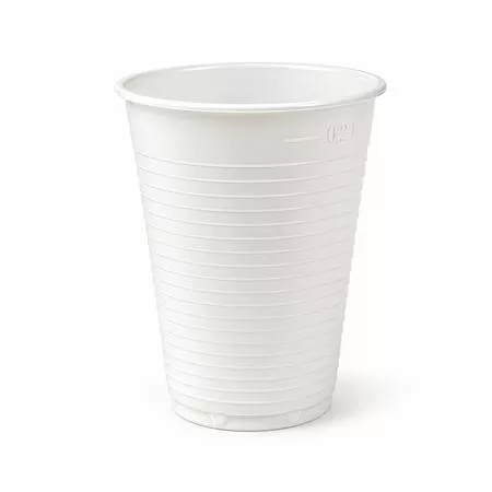 Műanyag pohár, 2 dl, 100 db, fehér (KHMU317)