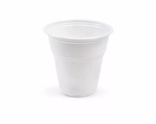 Műanyag pohár, 1 dl, 100 db, fehér (KHMU318)