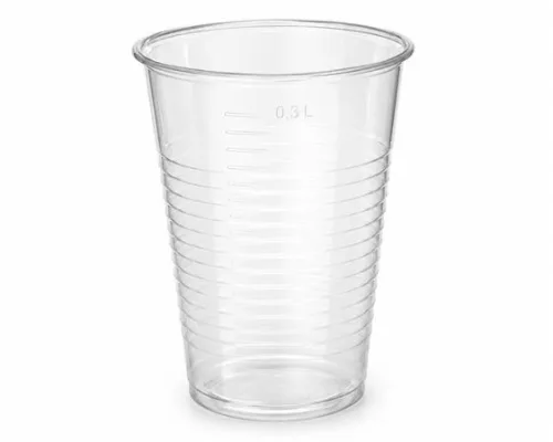 Műanyag pohár, 3 dl, 50 db, víztiszta (KHMU321)