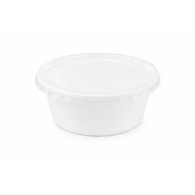   Műanyag gulyás tányér, tetőzhető, 500 ml, 50 db, fehér (KHMU332)