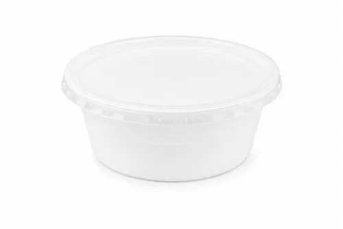 Műanyag gulyás tányér, tetőzhető, 500 ml, 50 db, fehér (KHMU332)