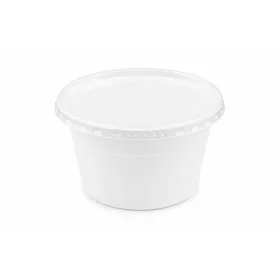   Műanyag gulyás tányér, tetőzhető, 750 ml, 50 db, fehér (KHMU333)