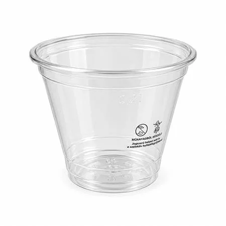 Műanyag shaker és koktélos pohár, 2 dl, 50 db, víztiszta (KHMU350)