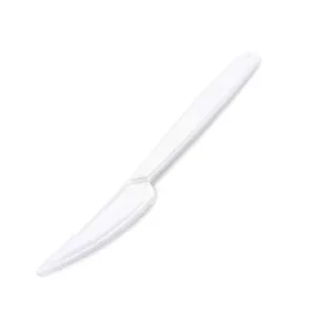   Kés, műanyag, többször használatos, 18 cm, 50 db Premium, fehér (KHMU359)