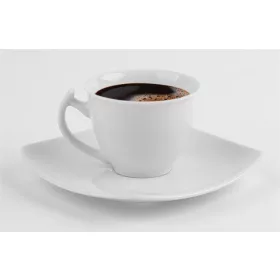  Kávéscsésze+alj,ROTBERG, fehér, 25cl, 6db-os szett, Quadrate (KHPU157)
