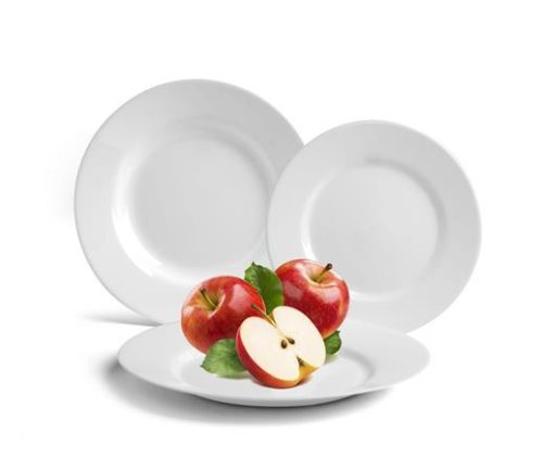 Lapostányér, fehér, 25 cm, 24 db-os szett, GastroLine (KHPU164CS)