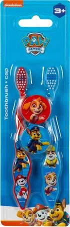 Fogkefe, gyerekeknek, puha, 2 db, kupakkal, 3+, Paw Patrol (KHSZ79)