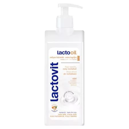 Testápoló, 400 ml, LACTOVIT Lactooil, száraz bőrre (KHSZ95)
