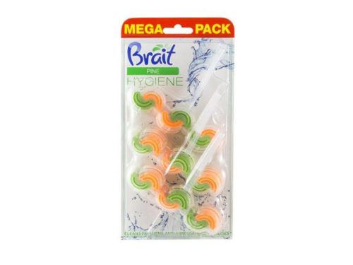WC tisztító blokk, 2 fázisú, 3x45 g, Brait Hygiene and fresh, fenyő (KHT1046)