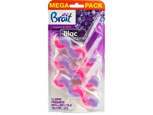 WC tisztító blokk, 2 fázisú, 3x45 g, Brait Hygiene and fresh, orgona (KHT1048)