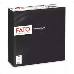   Szalvéta, 1/4 hajtogatott, 33x33 cm, FATO Smart Table, fekete (KHT1059)