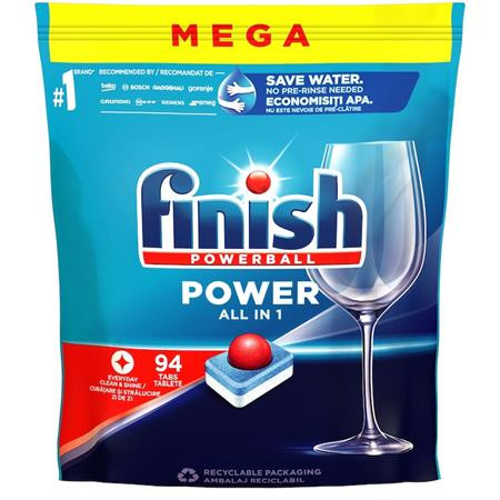 Mosogatógéptabletta, 94 db, FINISH, Power All in One (KHT1090)